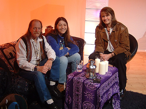 Francis Greywolf and Tonya Hountingwolf with Nick Ashron on Nick Ashron's Lightworker's Guide to the Galaxy TV Show